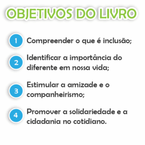 livro infantil Inclusão no Coração, mostrando o grilinho e o vaga-lume juntos, destacando respeito às diferenças e inclusão na infância