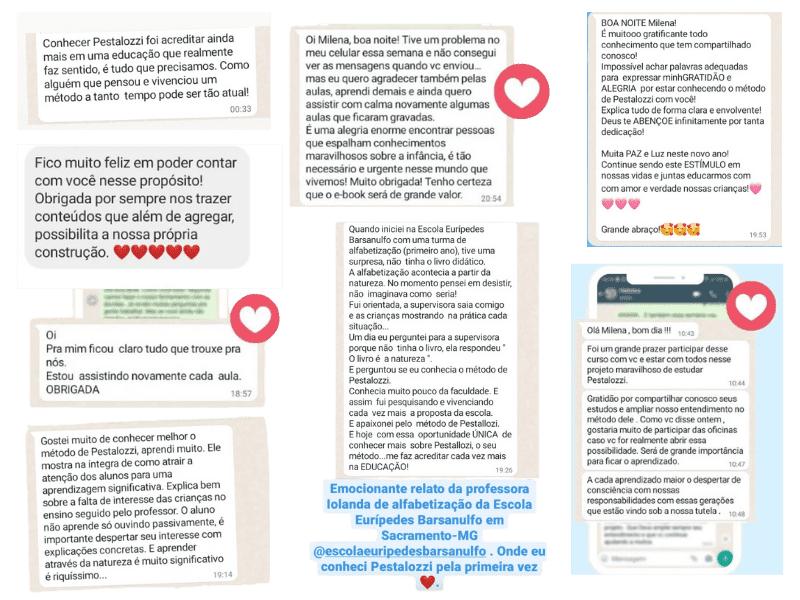 depoimentos curso para sempre pestalozzi, o desenvolvimento infantil e a natureza