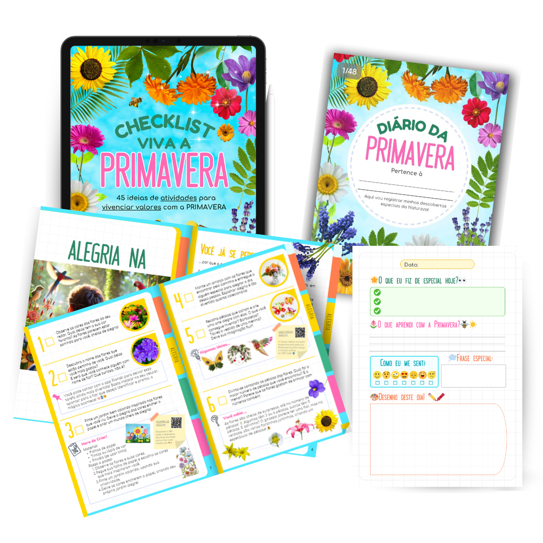 Checklist Viva a Primavera: Atividades para Desconectar Crianças das Telas com Natureza, Arte e Valores